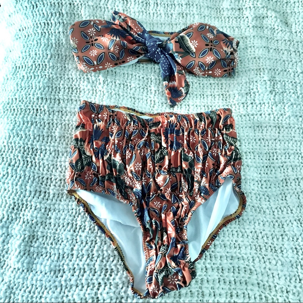 Floral retro high waist bikini S/XS